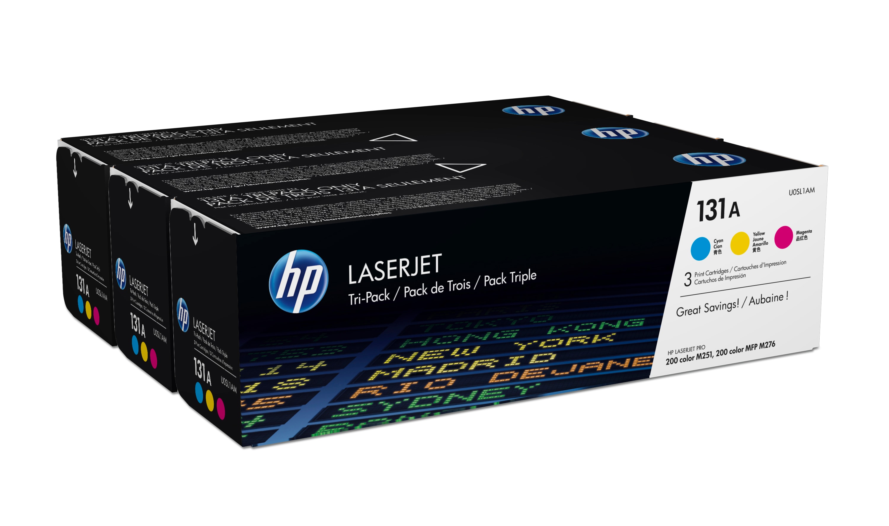 HP 131A (U0SL1AM) cyan, magenta, gelb Tonerkartuschen, 3er-Set