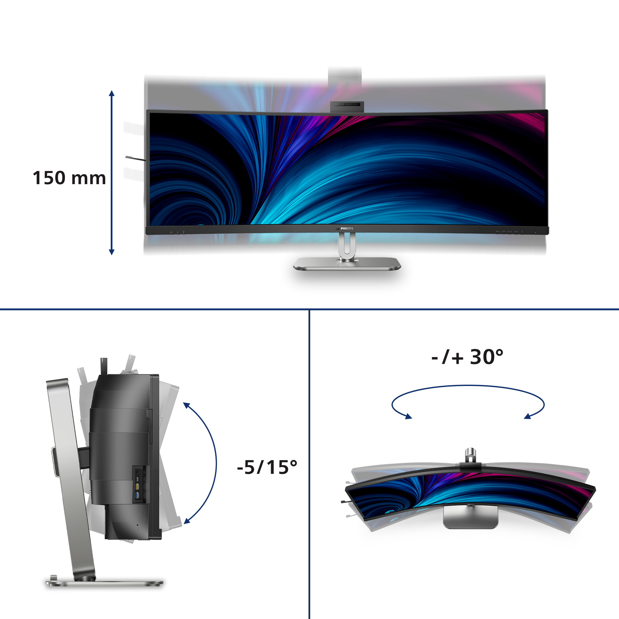 Philips 124,0cm(48,8) 49B2U6900CH 32:9 HDMI+DP+USB-C Curv. retail