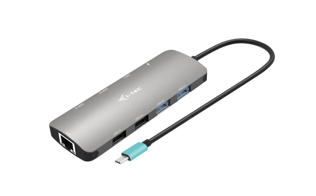 I-TEC USB-C Metal Nano Dock 2x HDMI 1x GLAN 2x USB 3.2 2x USB 2.0 1x USB-C 3.2 Gen.1 Data 1x USB-C 100W PD