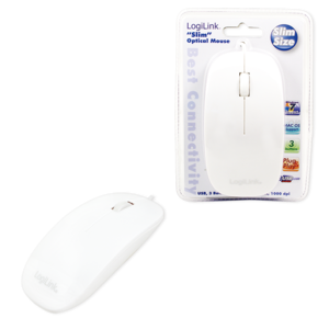 Logilink Maus USB Optical Scroll 1000dpi weiß