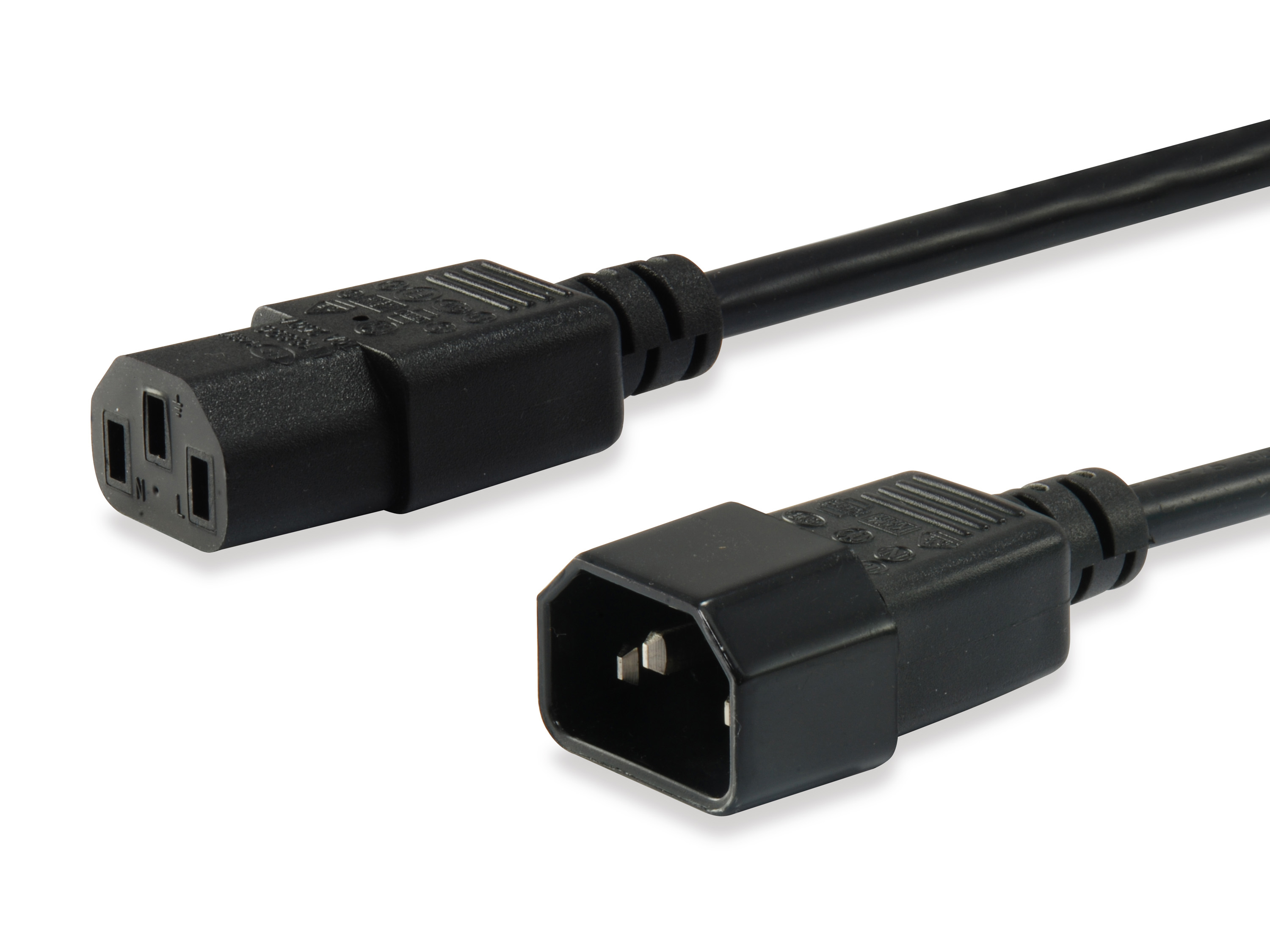Equip Kaltgeräteverl.-Kabel IEC C14->IEC C13 St/Bu 1.80m PVC Polybeutel