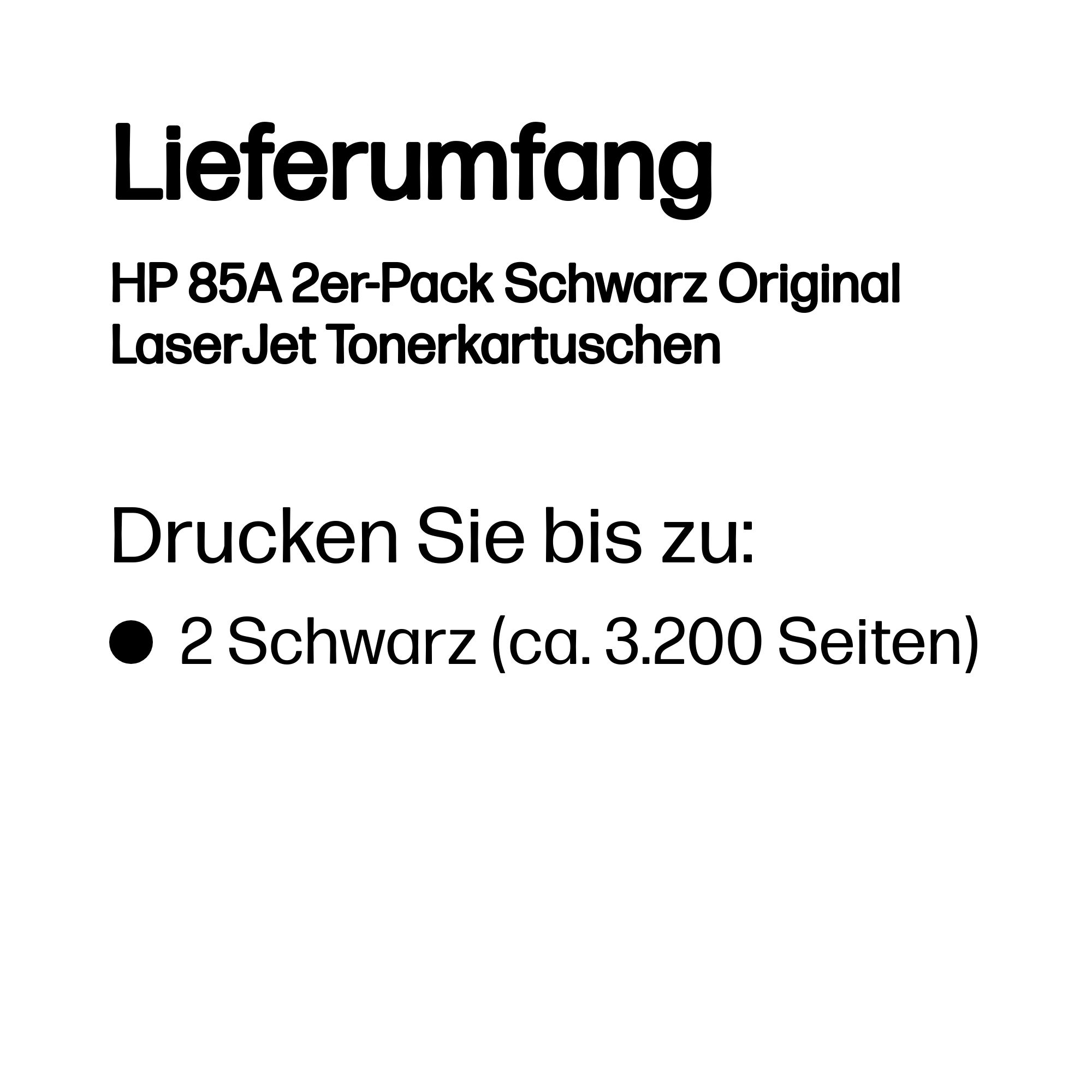HP 85A 2x Schwarz LaserJet Tonerpatrone