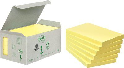 Post-it® Recycling Notes 654 Haftnotizen gelb, 6 Blöcke