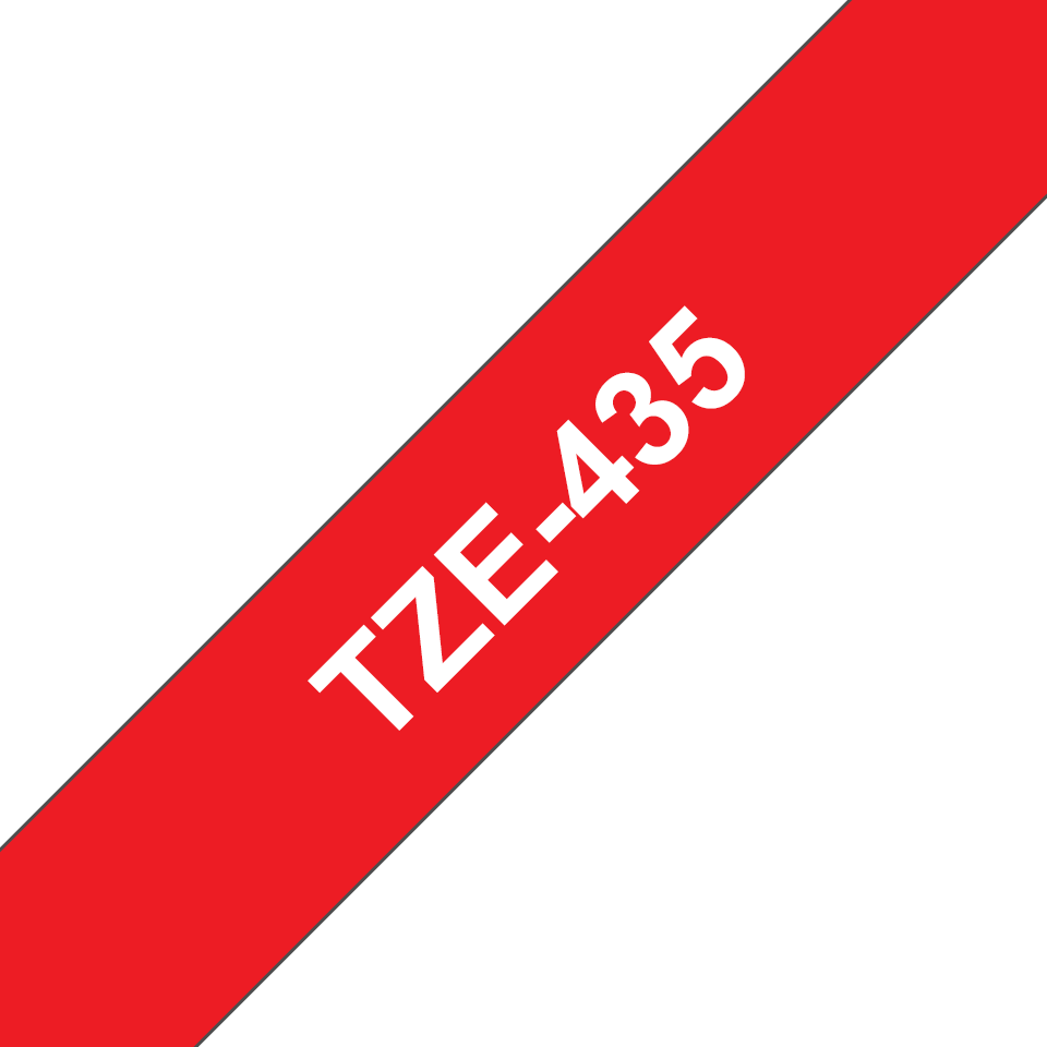 brother Schriftband TZe-435 TZE435, 12 mm, weiß auf rot, 1 St.