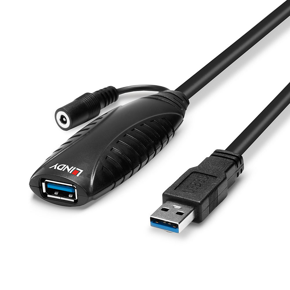 LINDY USB 3.0 Active Extension 10m, unterstuetzt USB SuperSpeed-Transferraten bis max. 5Gbitps
