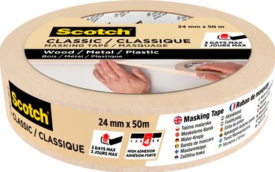 Scotch CLASSIC Kreppband beige 24,0 mm x 50,0 m 1 Rolle