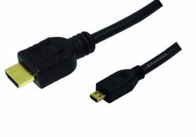 Logilink HDMI-Kabel Ethernet A -> micro D St/St 2.00m bk