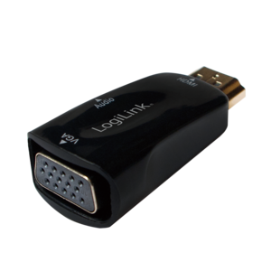 Logilink HDMI Adapter A/M zu VGA/F + 3,5 mm/W, 1080p, schw.