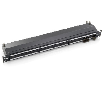 Equip 19 Patchpanel 24xRJ45 Cat6a FTP 1U 500MHz RAL7035