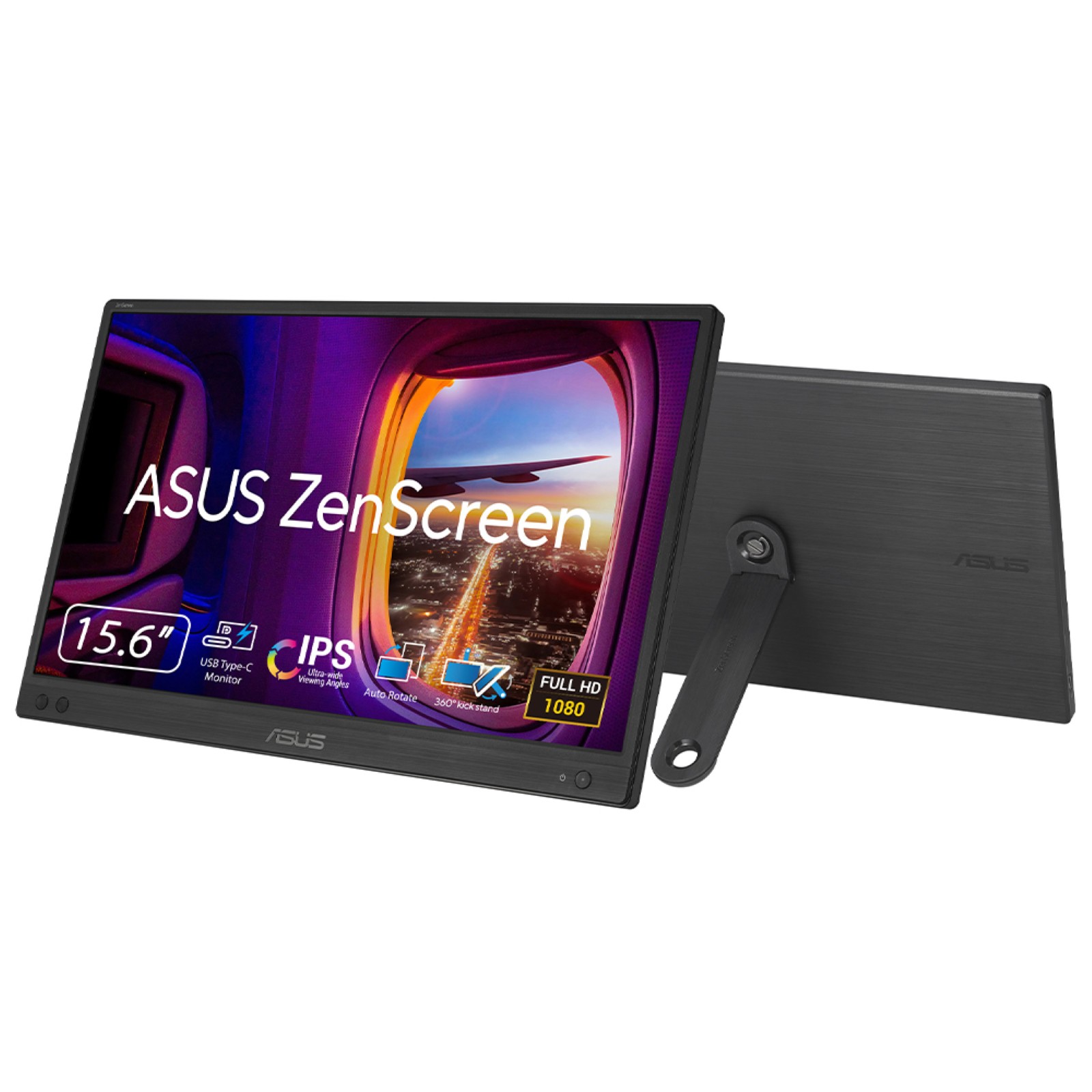 ASUS ZenScreen MB166CR Portable 39,62cm 15,6Zoll IPS WLED FHD 16:9 60Hz 250cd/m2 5ms USB-C Black