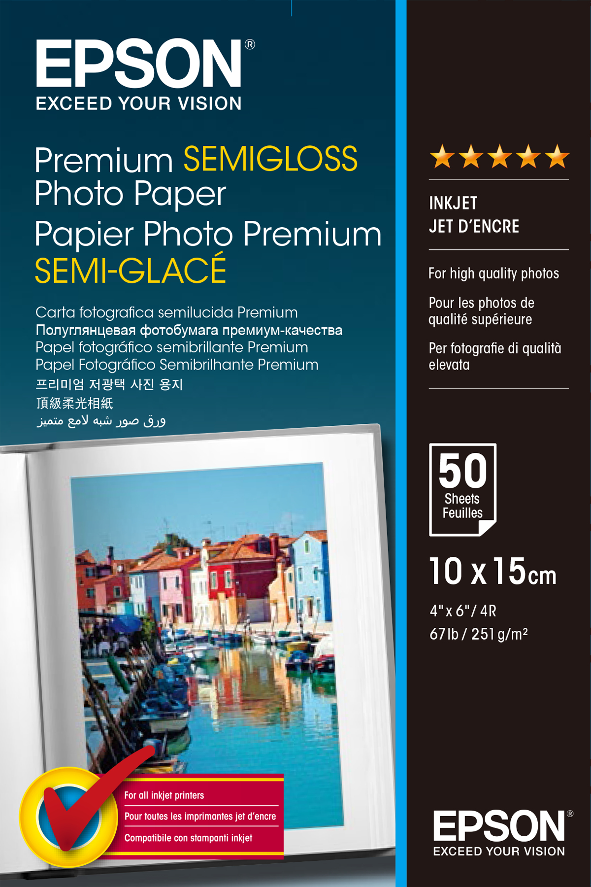 Epson Premium Semigloss Photo Paper S041765 100 x 150 mm 251 g/m² 100 Blatt