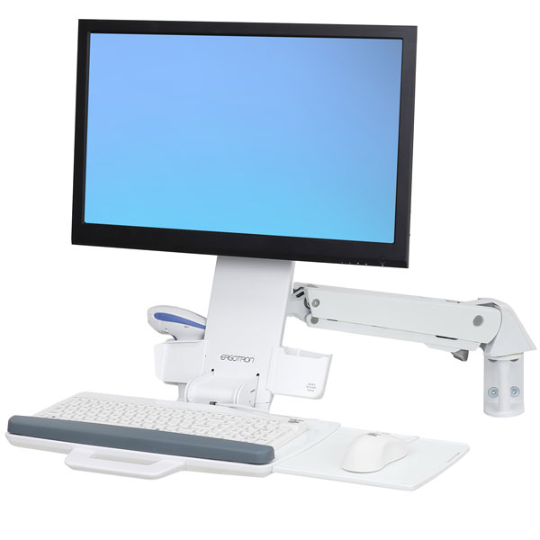 ERGOTRON StyleView Sit-Stand Combo Arm weiss fuer LCD bis 61cm 24 Zoll und Tastatur max 13,2kg VESA 75x75 100x100mm