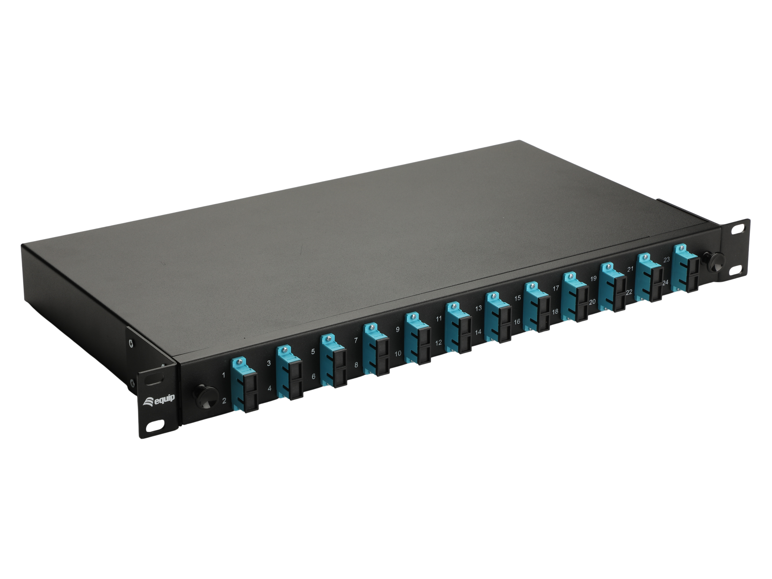 Equip LWL-Spleißkasten 12-Port SC-Duplex OM3 1U komplett sw