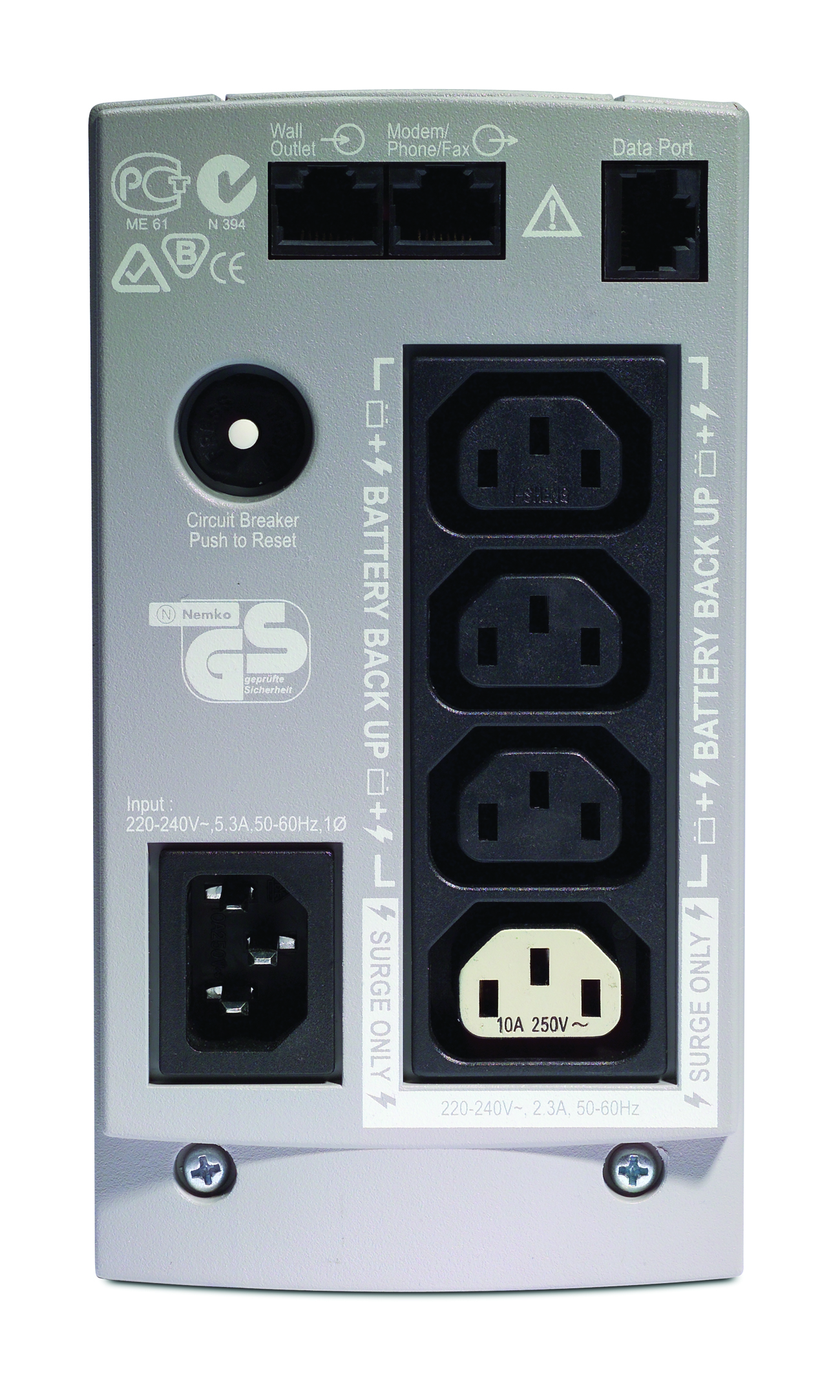 APC Back-UPS CS 350 UPS AC 230V 210Watt 350VA RS-232 USB output connectors 4 beige