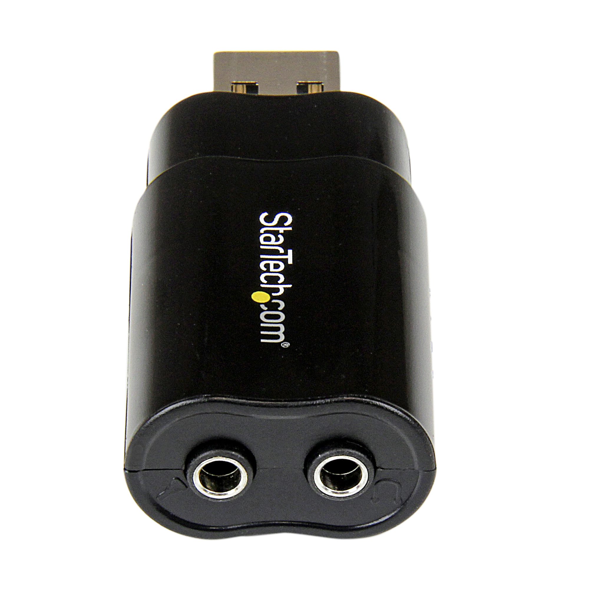 StarTech.com ICUSBAUDIOB USB Audio Adapter externe Soundkarte Schwarz 2x 3,5mm Klinke