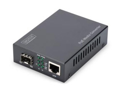 Gigabit PoE Medienkonverter, RJ45 / SFP, PSE