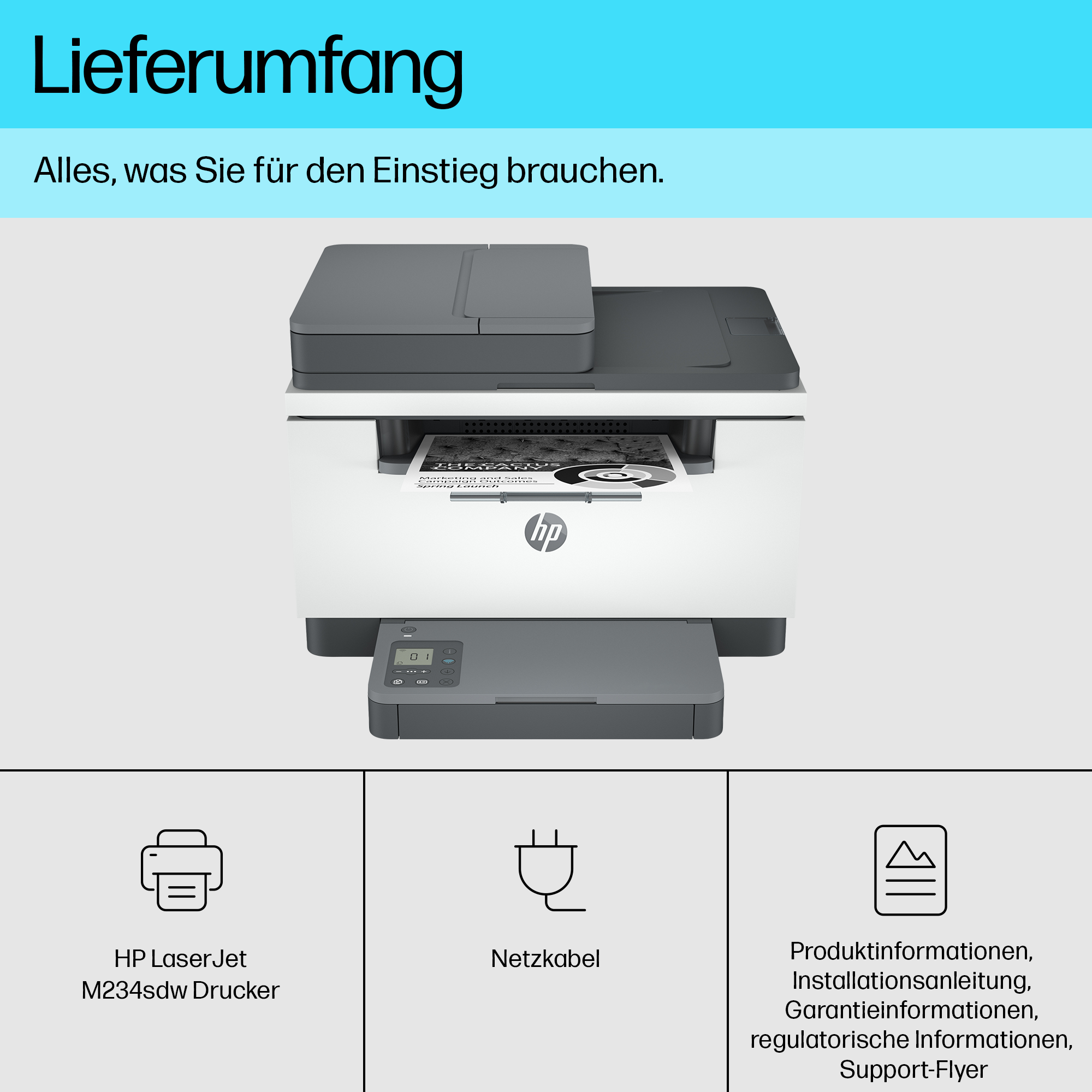 HP LaserJet MFP M234sdw 3 in 1 Laser-Multifunktionsdrucker weiß