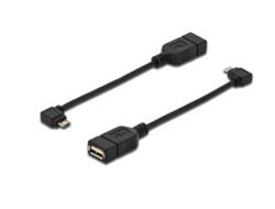 USB 2.0 Adapter, Micro USB Stecker 90° > USB-A Buchse