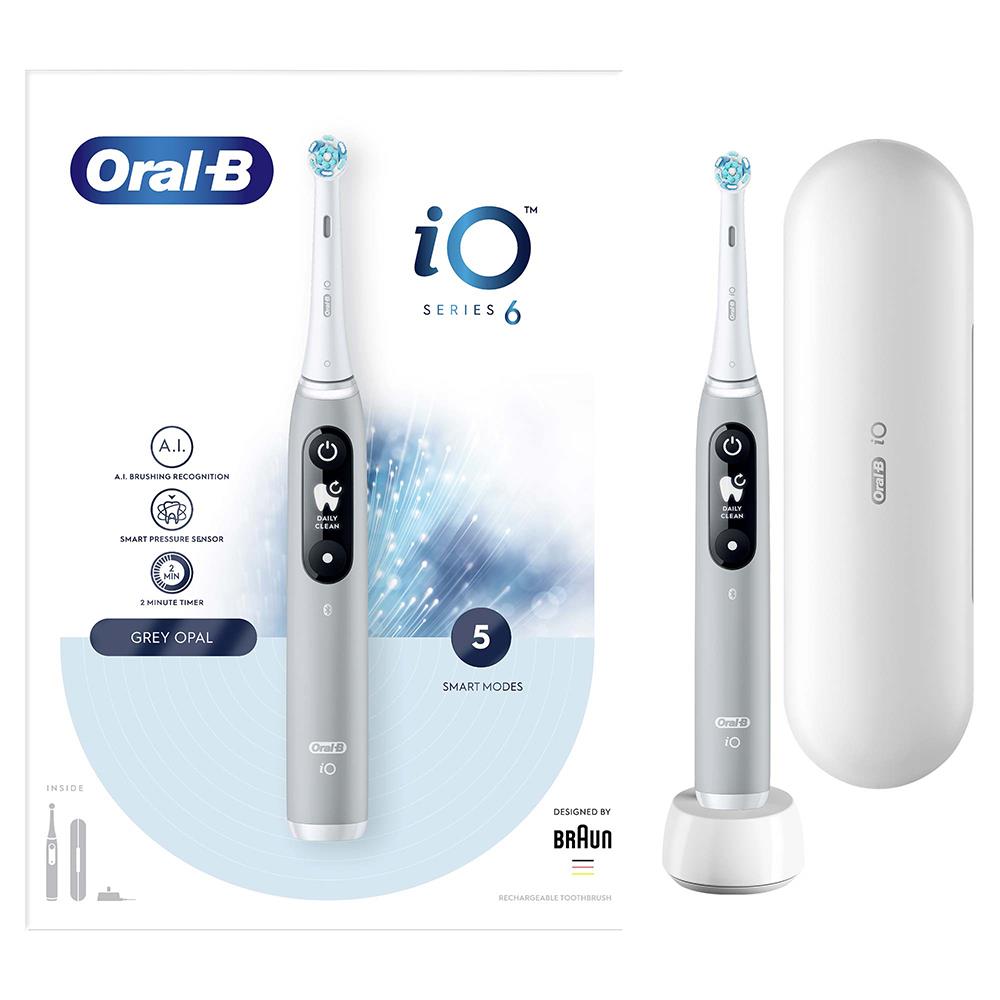 Braun Oral-B iO6 elektrische Zahnbürste, Grey Opal