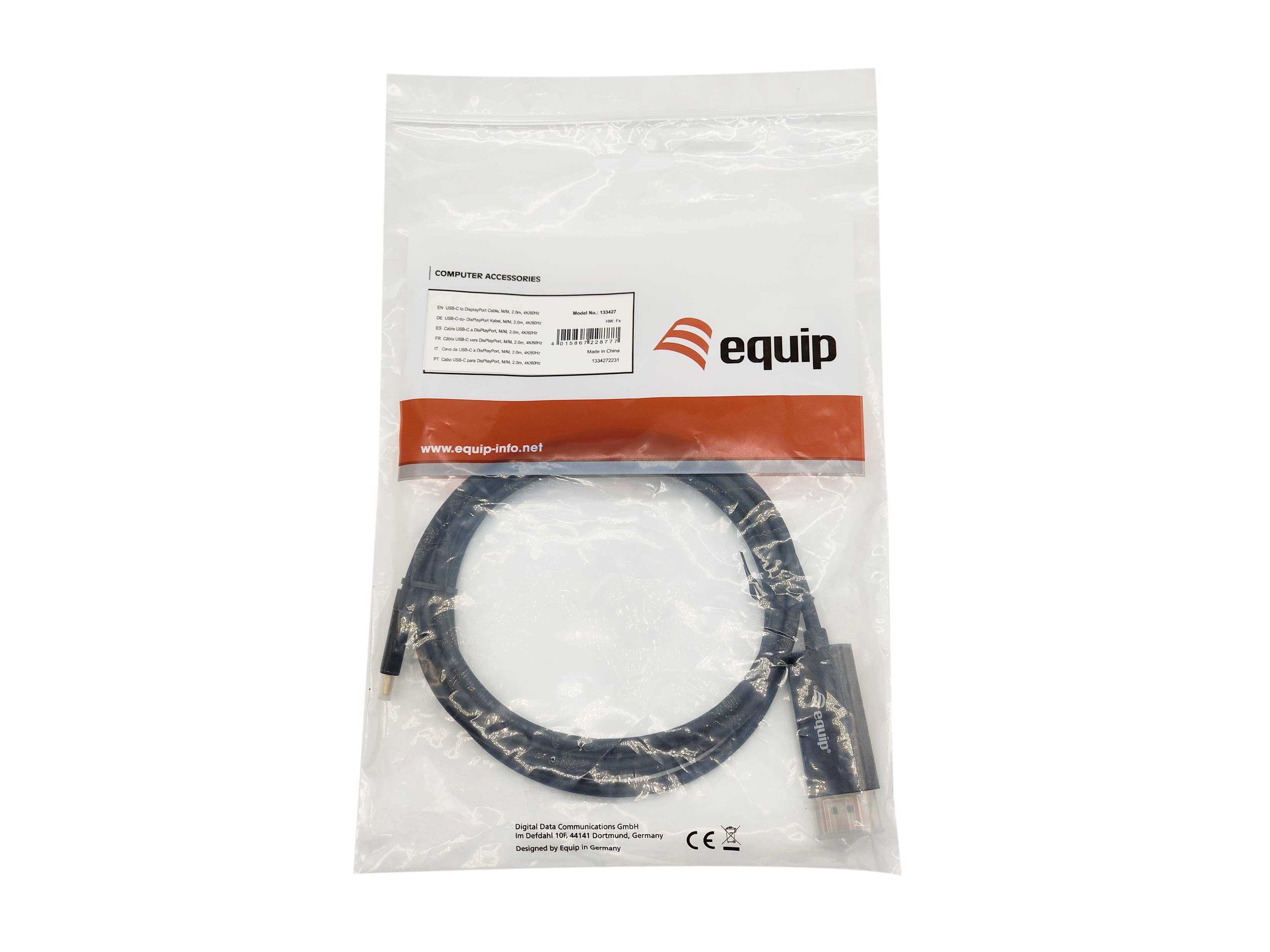 Equip Adapter USB-C->DisplayPort St/St 4K/ 60Hz 2.00m PVC