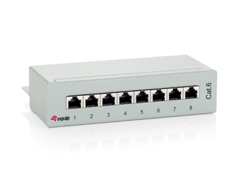 Equip Patchpanel 8xRJ45 Cat6 Desktop 250MHz RAL7035