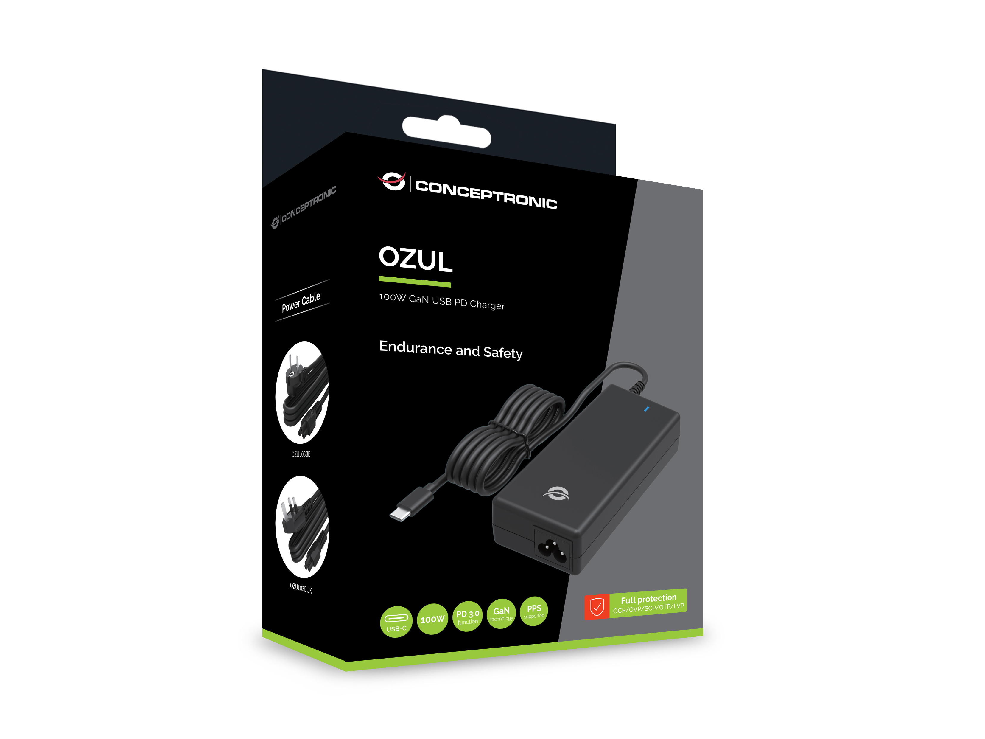 CONCEPTRONIC Ladegerät 1Port GaN USB-C Desk 100WPD3.0/PPS sw