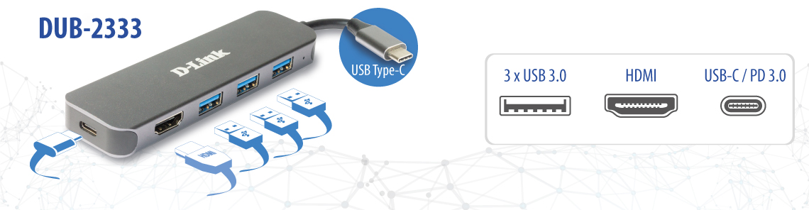 D-Link DUB-2333 5-in-1 USB-C Hub mit HDMI/USB-PD retail