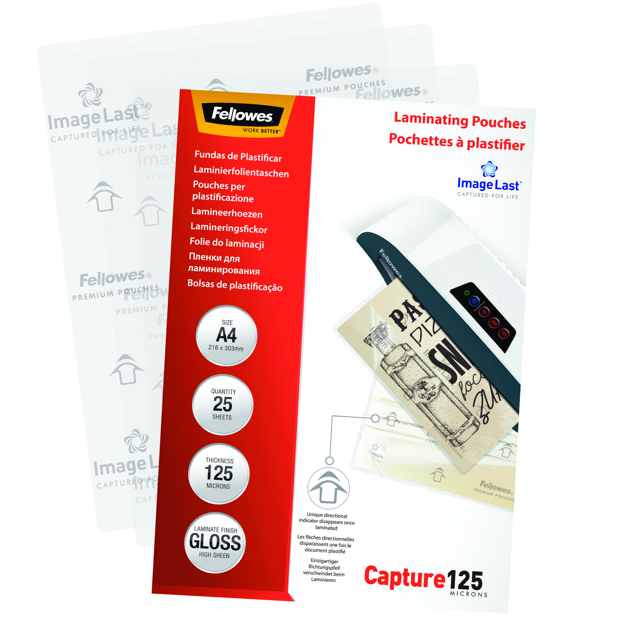 Fellowes Laminierfolien Capture125 ImageLast glänzend für A4 125 micron, 25 St.