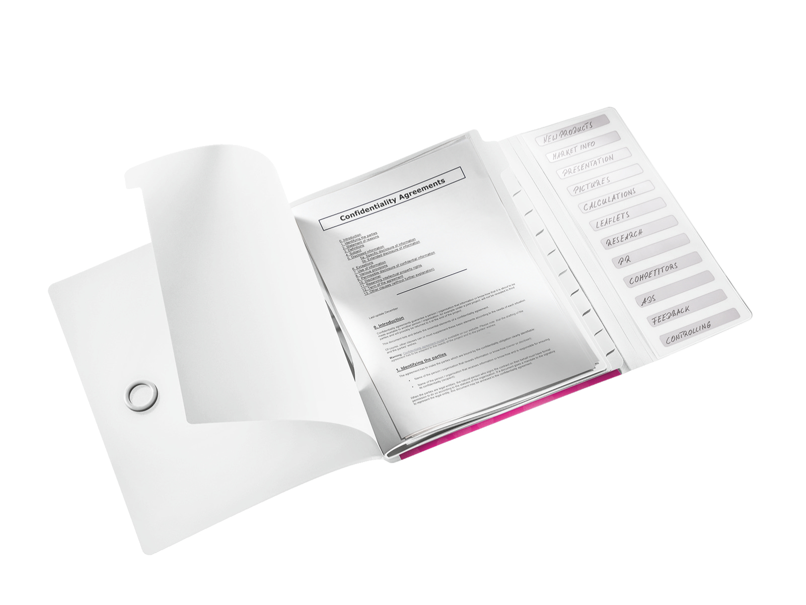 LEITZ Ordnungsmappe WOW 4634 12 Fächer pink, 1 St.