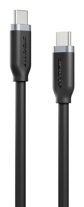 ELEMENTS SILICONE 5A/240W TIE USB-C TO C MALE BLACK 1M