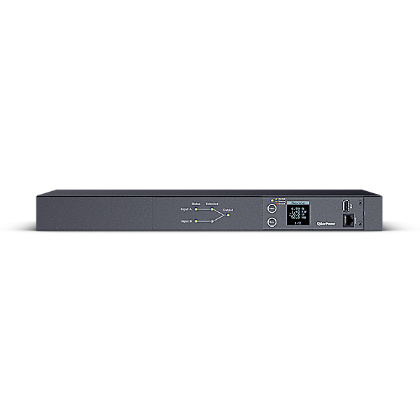 CYBERPOWER METERED ATS PDU PDU24004 230V/16A 1U 12x IEC-320 Outlets Serieller Port PowerPanel Center Software