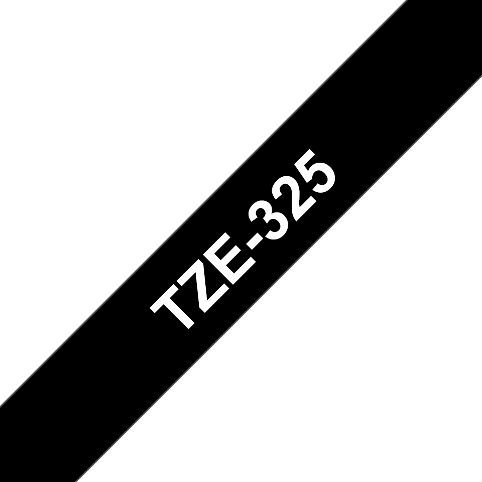 TZE-325 LAMINATED TAPE 9MM 8M WHITE ON BLACK