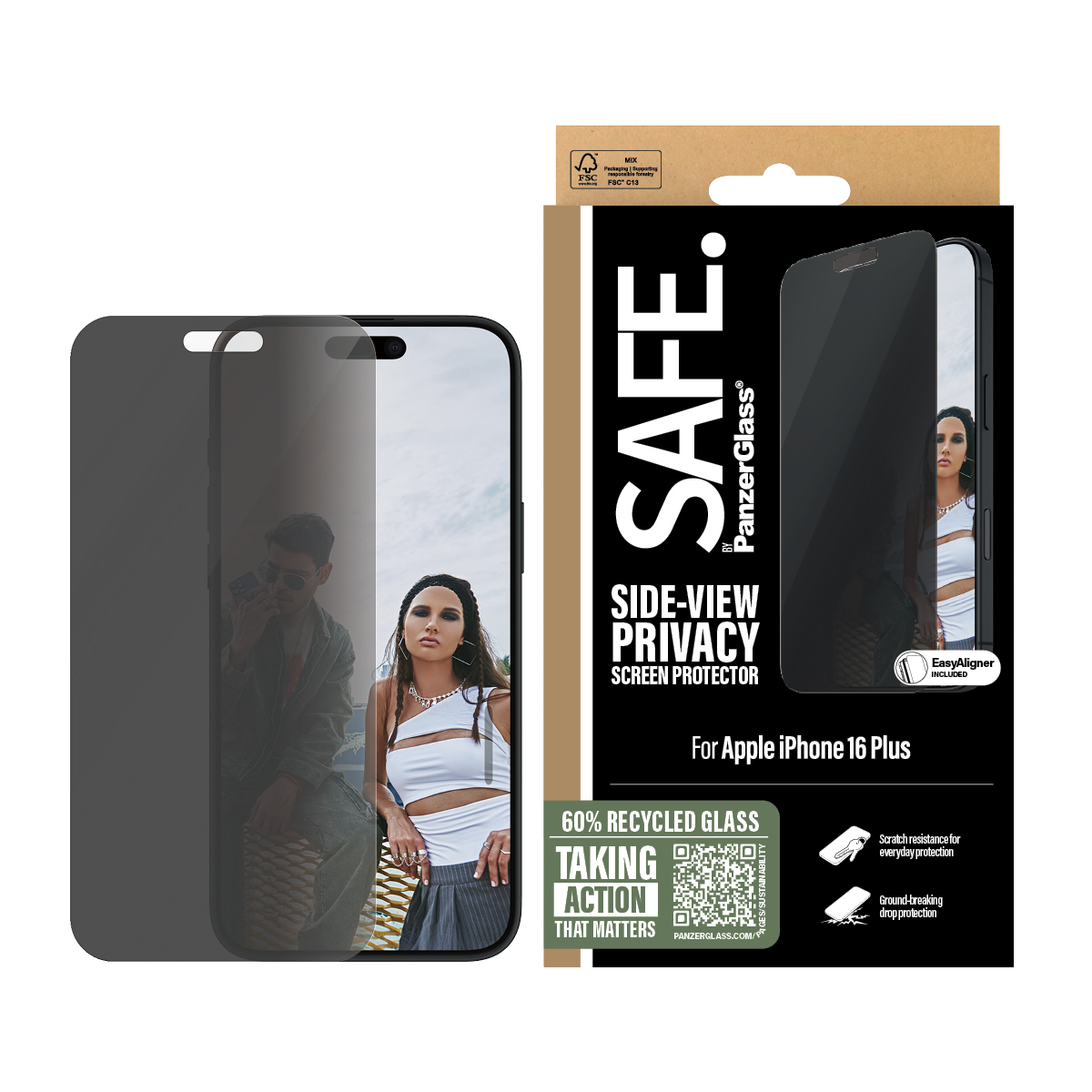 SAFE BY PANZERGLASS PRIVACY SCREEN PROTECTOR IPHONE 16 6.7IN