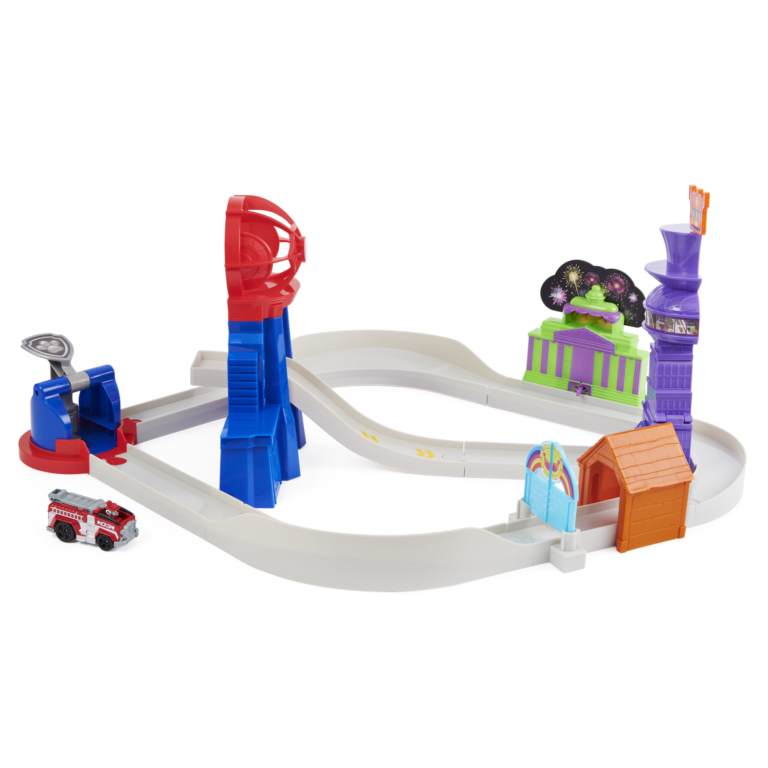 Paw Patrol, True Metal Total City Rescue Movie Rennstrecken-Set, Rennbahn