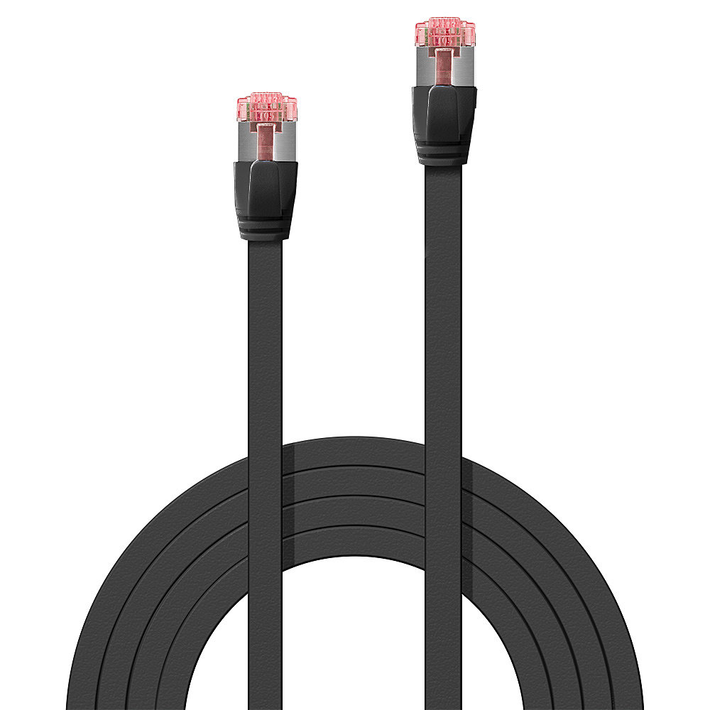 LINDY Patchkabel Cat6 U/FTP Flachband schwarz 10m