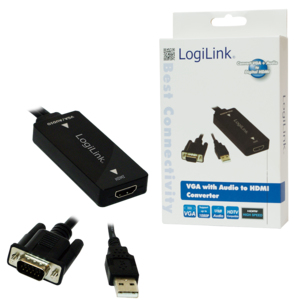 Logilink Konverter VGA m. Audio zu HDMI konform m.High Spee