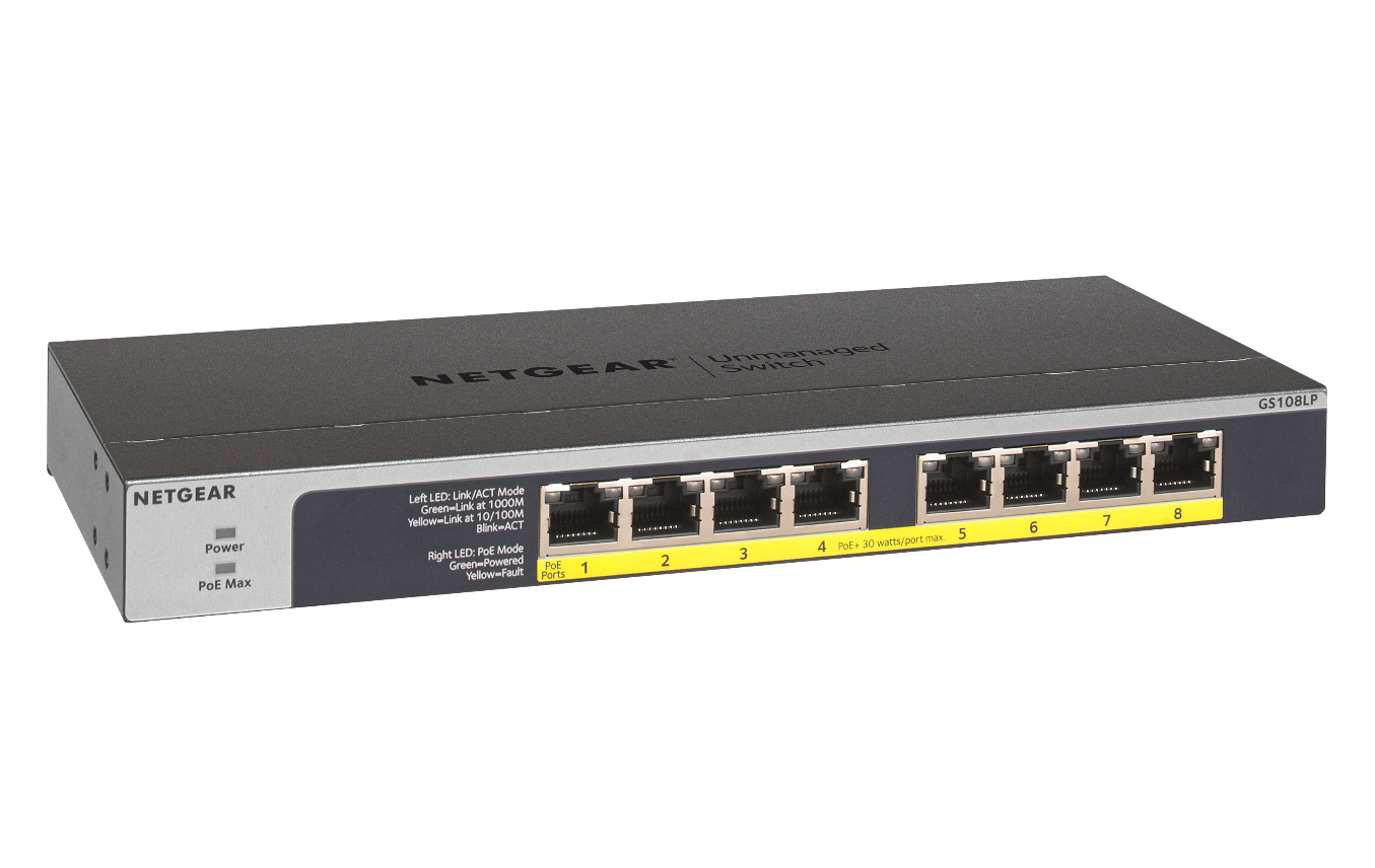 NETGEAR Switch 8-port 10/100/1000 GS108LP-100EUS