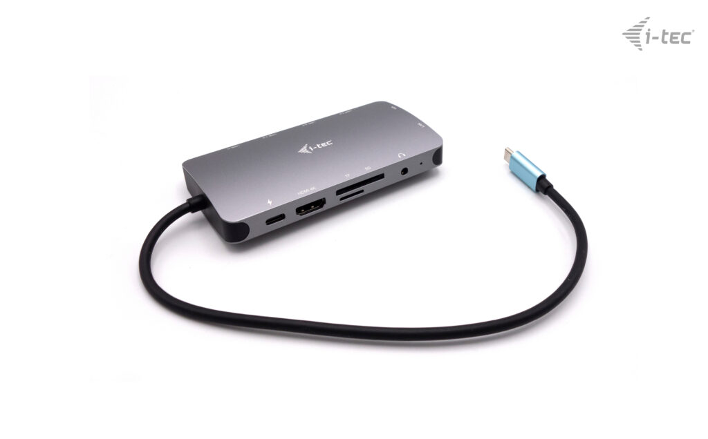 I-TEC USB-C Metal Nano Dock 1xHDMI 1xVGA 1xSD Kartenleser 1xmicroSD Kartenleser 1xGLAN 1xAudio/Mic 3xUSB 3.1 1xUSB-C Data 1xUSB-C PD