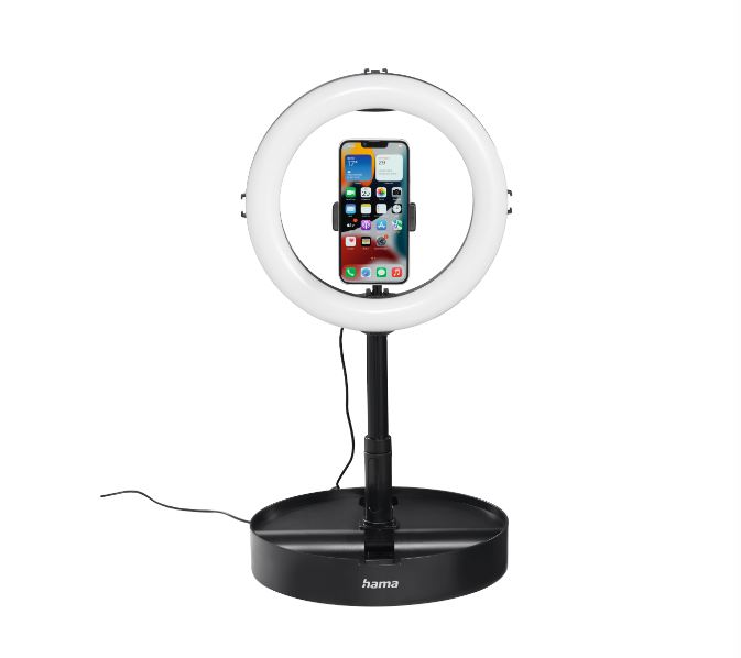 hama SpotLight FoldUp 102 II LED Ringlicht mit Stativ schwarz 10,4 Watt