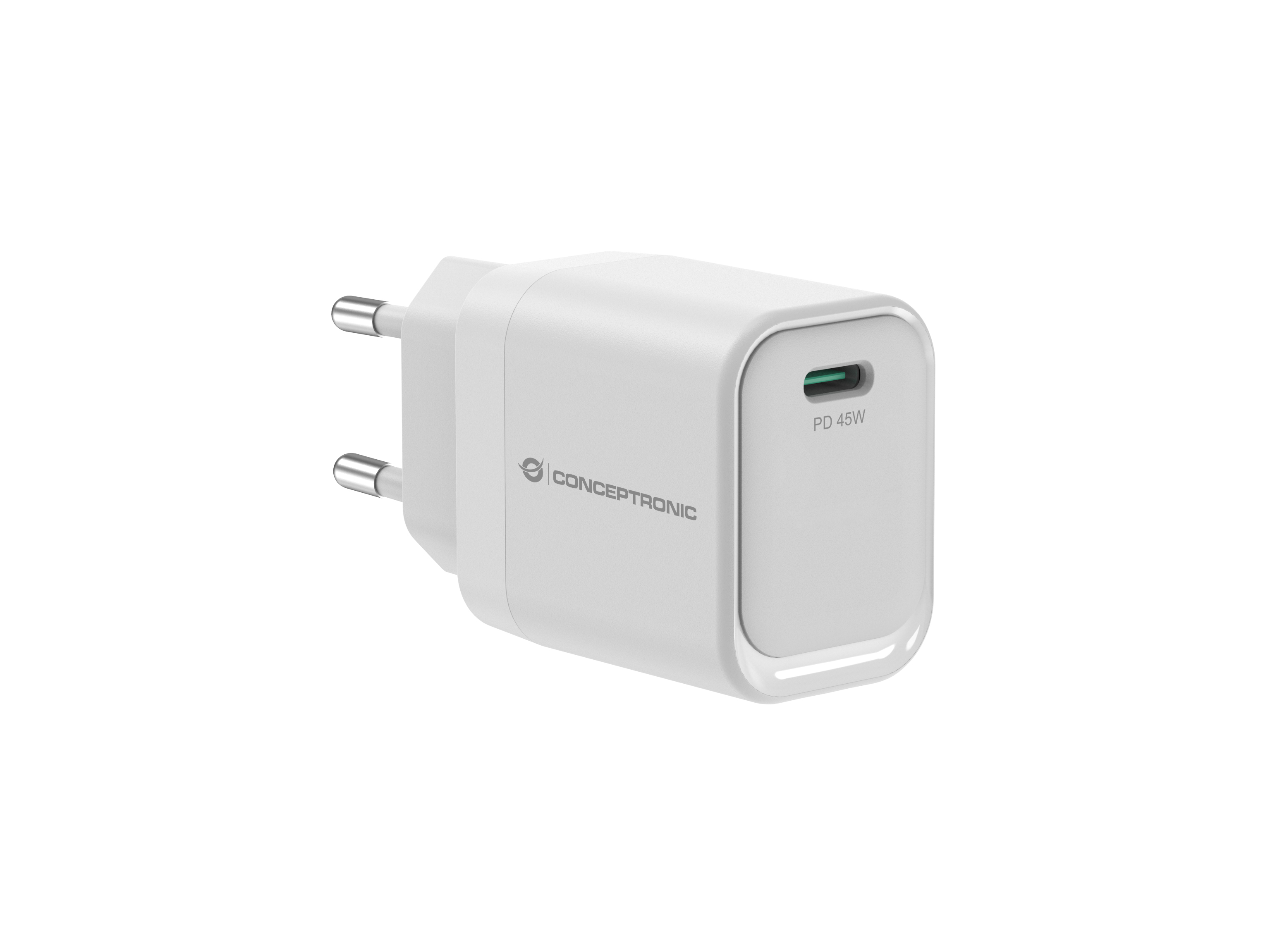 CONCEPTRONIC Ladegerät 1Port GaN USB-C 45WPD3.0/PPS ws