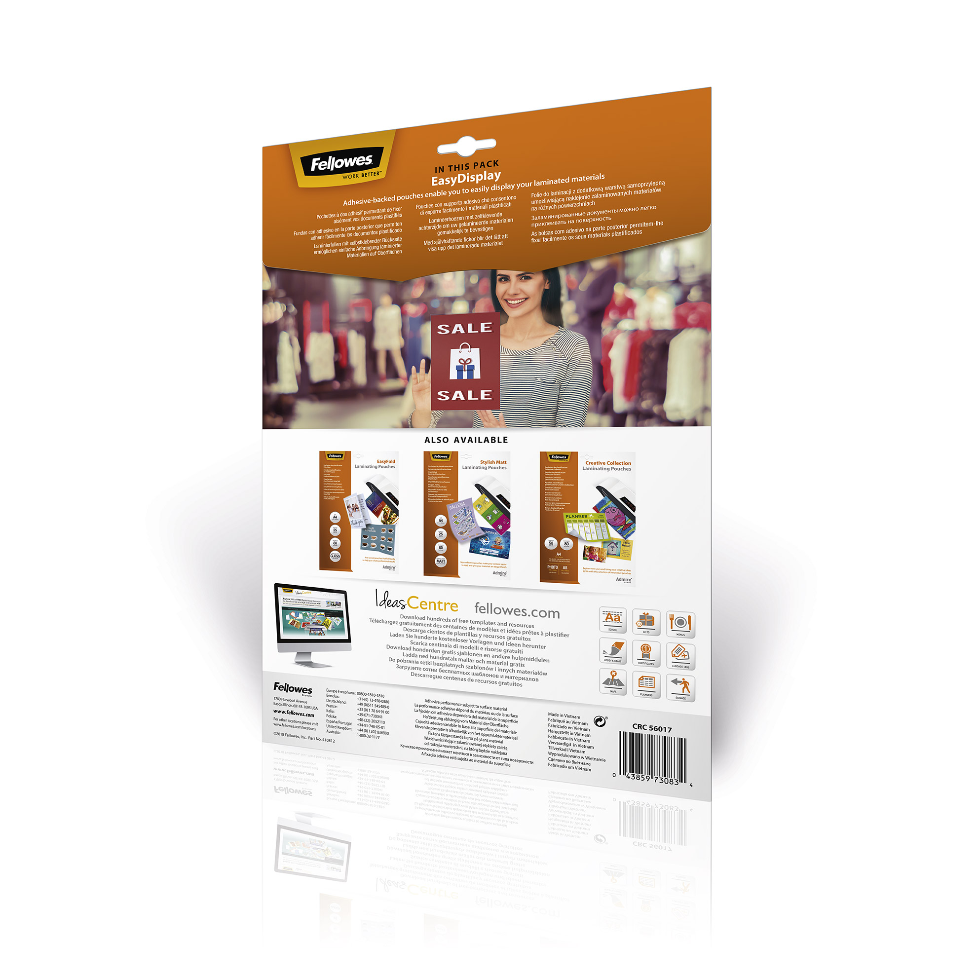Fellowes Laminierfolien Admire EasyDisplay glänzend für A4 80 micron selbstklebender Rücken, 25 St.