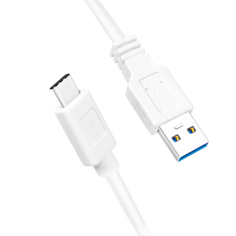 Logilink USB-C Kabel 3.2 Gen1, C/M zu USB-A/M, weiß 3 m