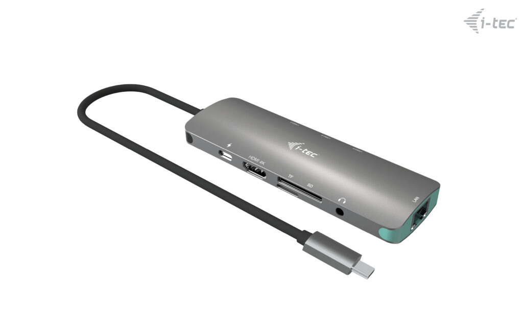 I-TEC USB C Metal Nano Dock 1xHDMI 4K 1xSD + 1xmicroSD Kartenleser 1xGLAN 1xAudio 3x USB 3.0 Port 1x USB-C PD + Netzteil 100W