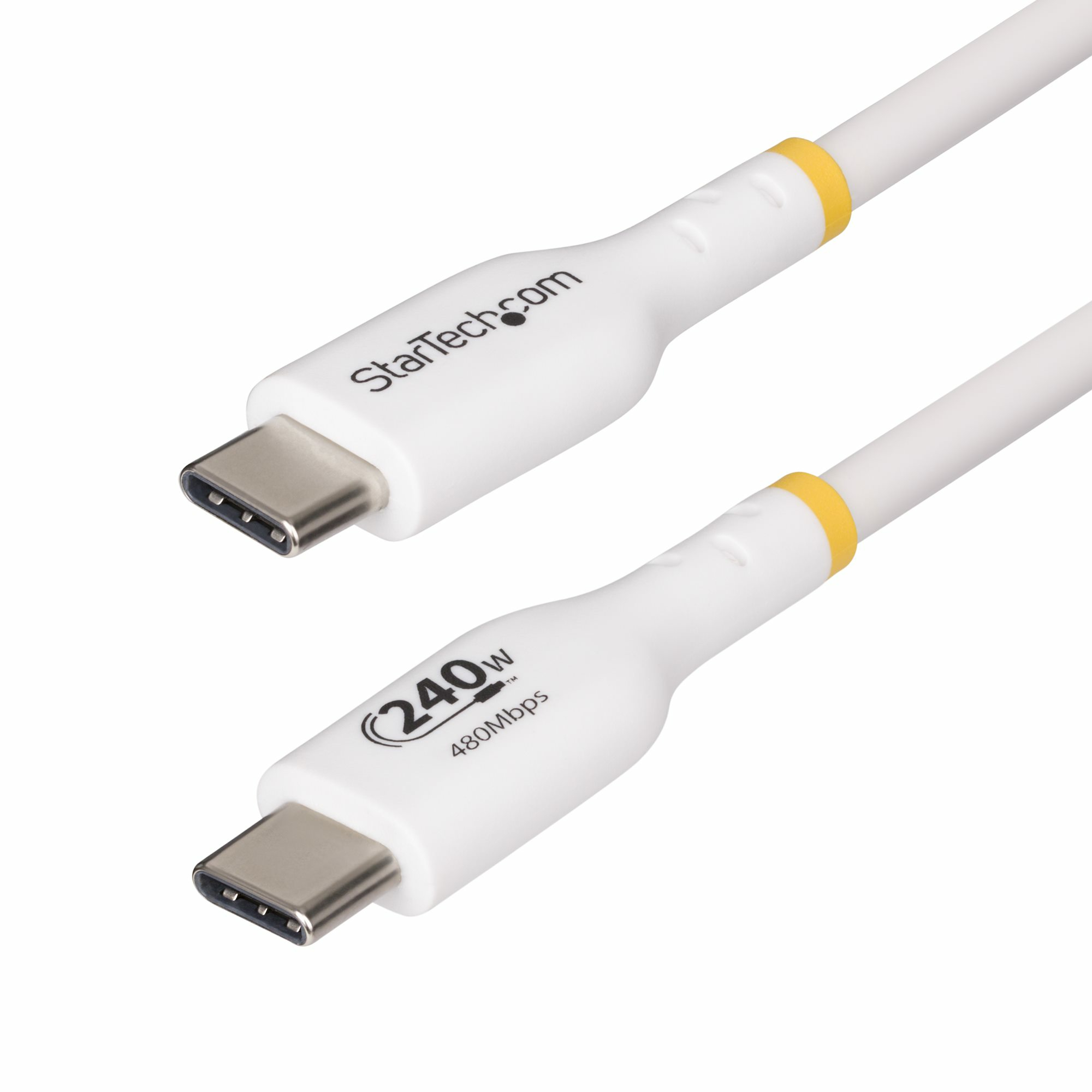 STARTECH.COM 2m Weisses USB-C Ladekabel USB-IF zertifiziert USB C Schnellladekabel 240W PD EPR USB C 2.0 Laptop-Ladekabel