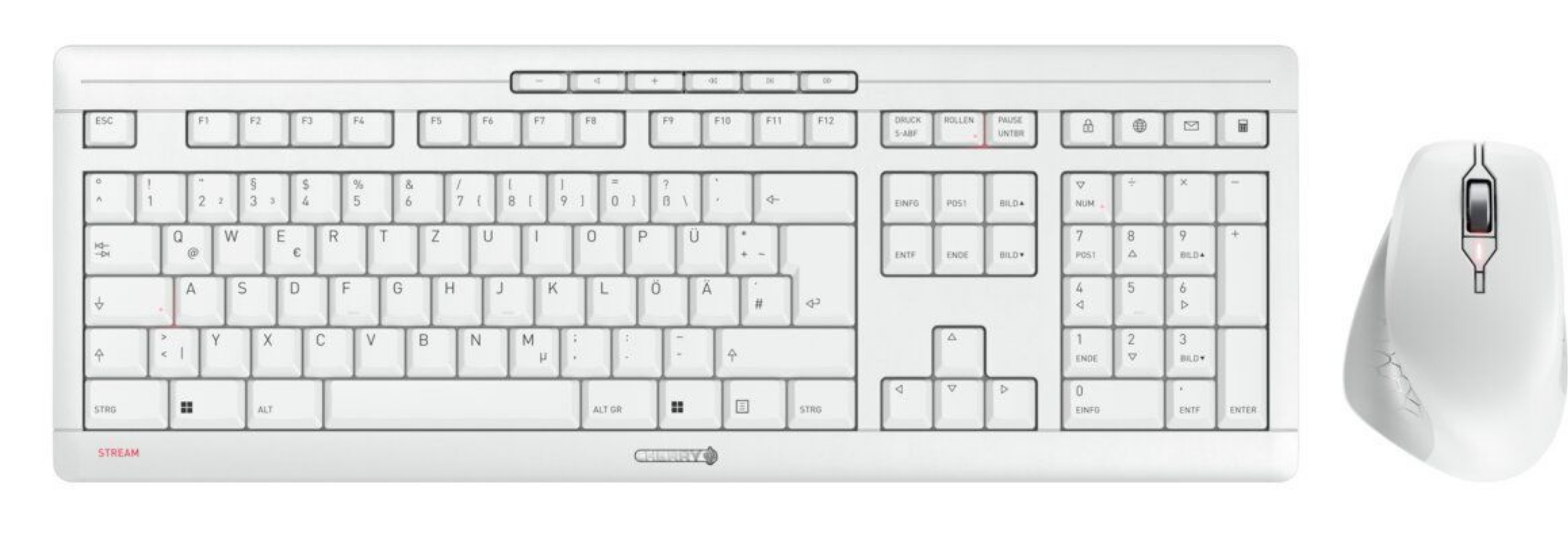 CHERRY STREAM DESKTOP COMFORT Tastatur-Maus-Set kabellos weiß