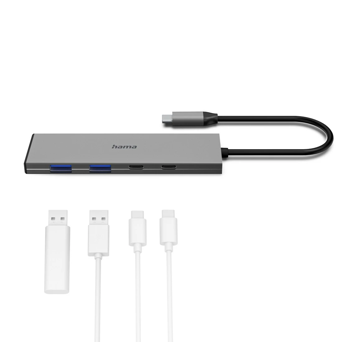 hama USB-Hub 4-fach grau