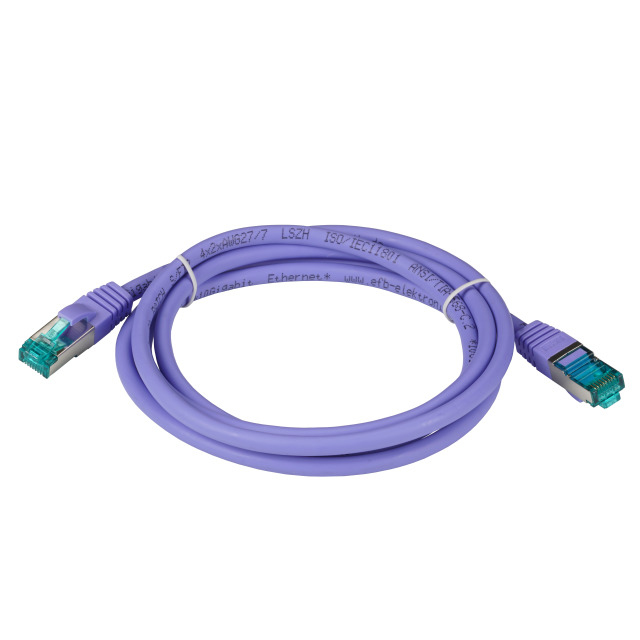 EFB RJ45 Patchkabel S/FTP Cat6A LSZH Violett Laenge 10m 4x2xAWG27/7 nach TIA/EIA568B geschirmt Uebertragungsstandards 10Gbit
