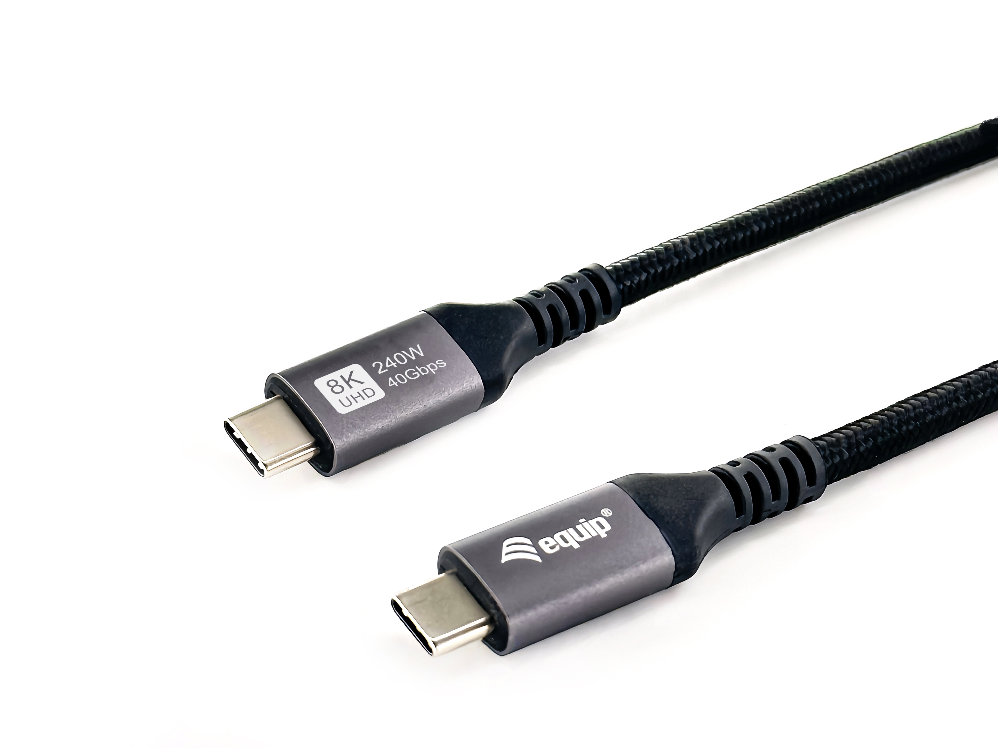 Equip Kabel USB-C4.0->C 40Gbps PD240W St/St 0.50m schwarz