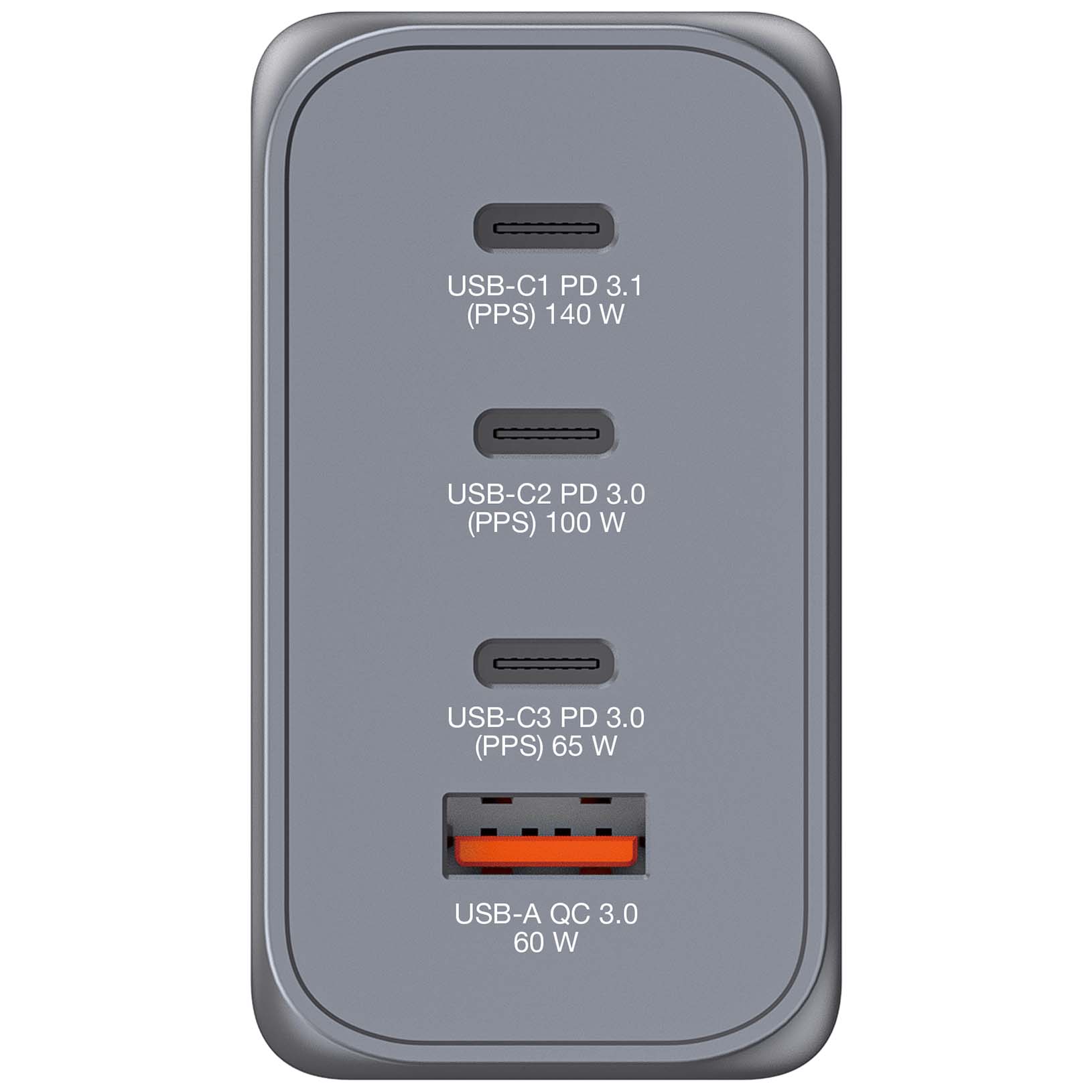 Verbatim GNC-240 GaN Charger 4 Port 240W USB A/C (EU/UK/US)