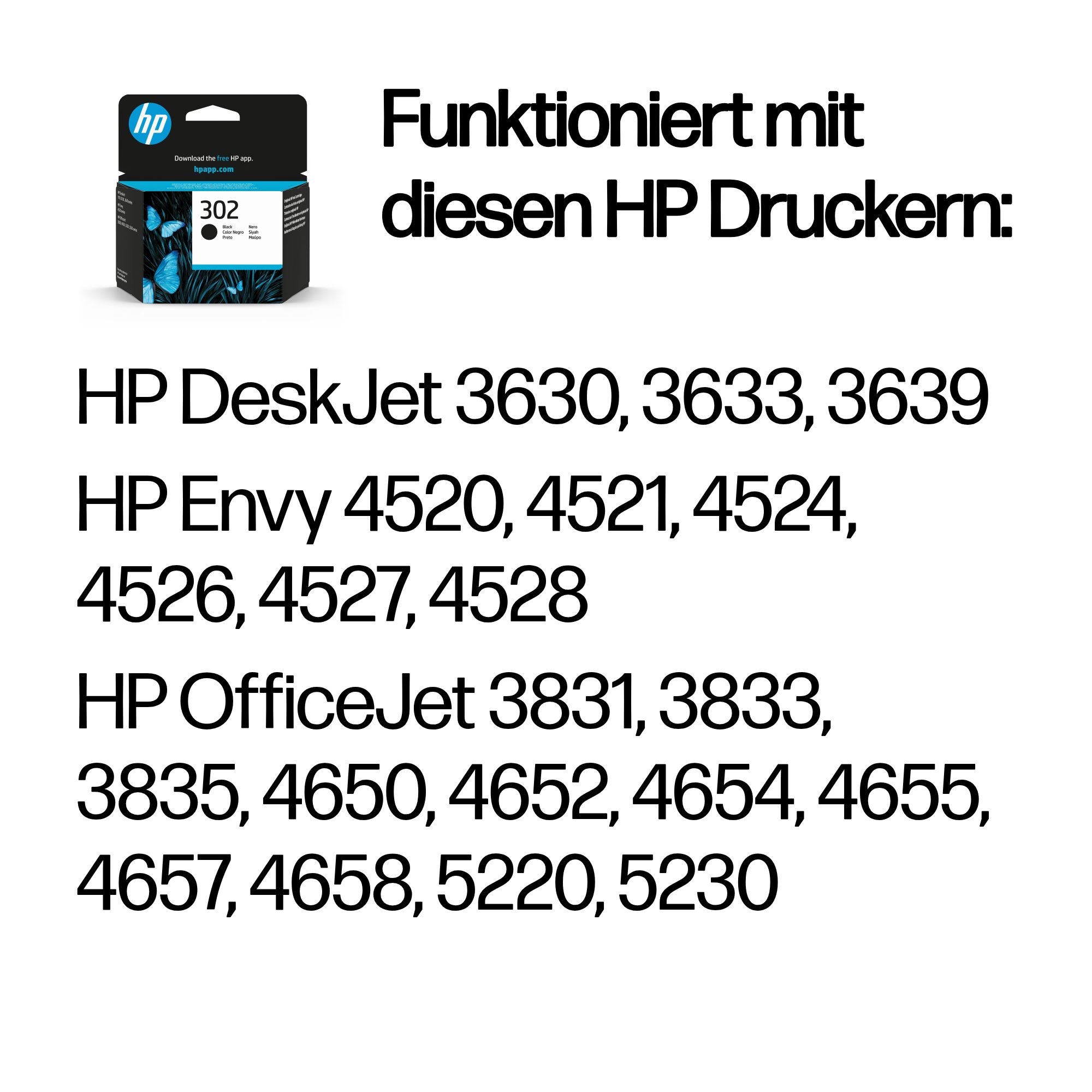 HP 302 Schwarz Tintenpatrone 3,5ml